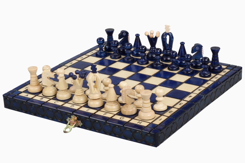 KING'S - mažas BLUE šachmatų rinkinys