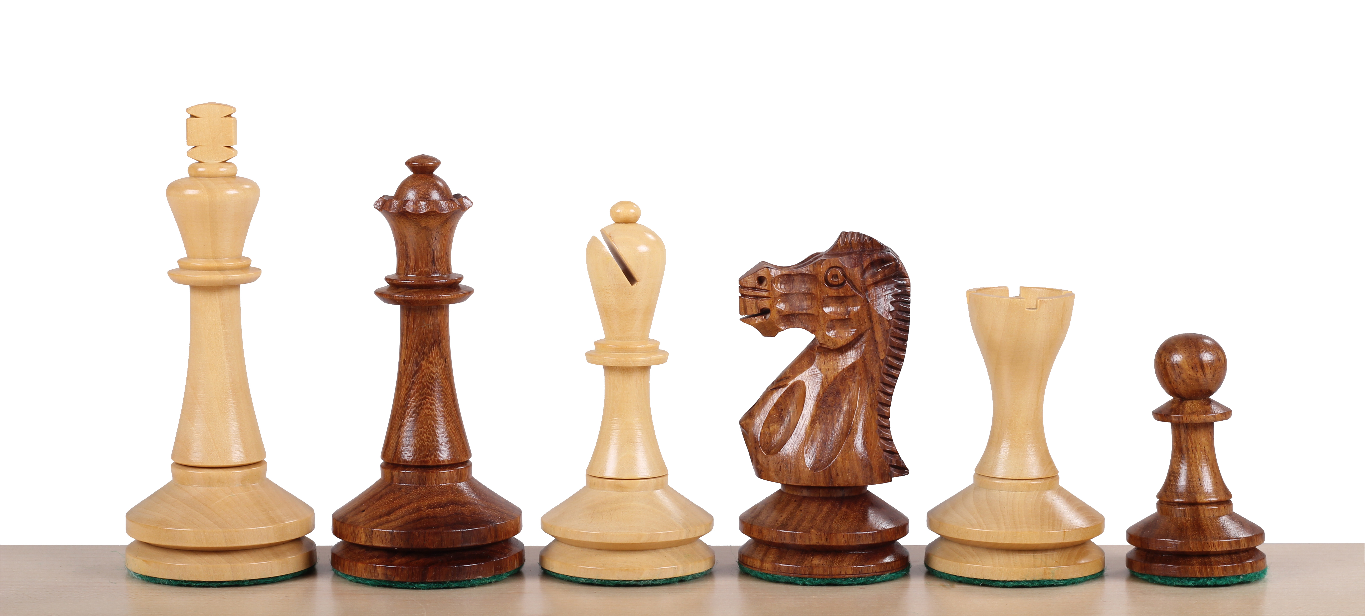 Blackmore Acacia/Boxwood 4" šachmatų figūros