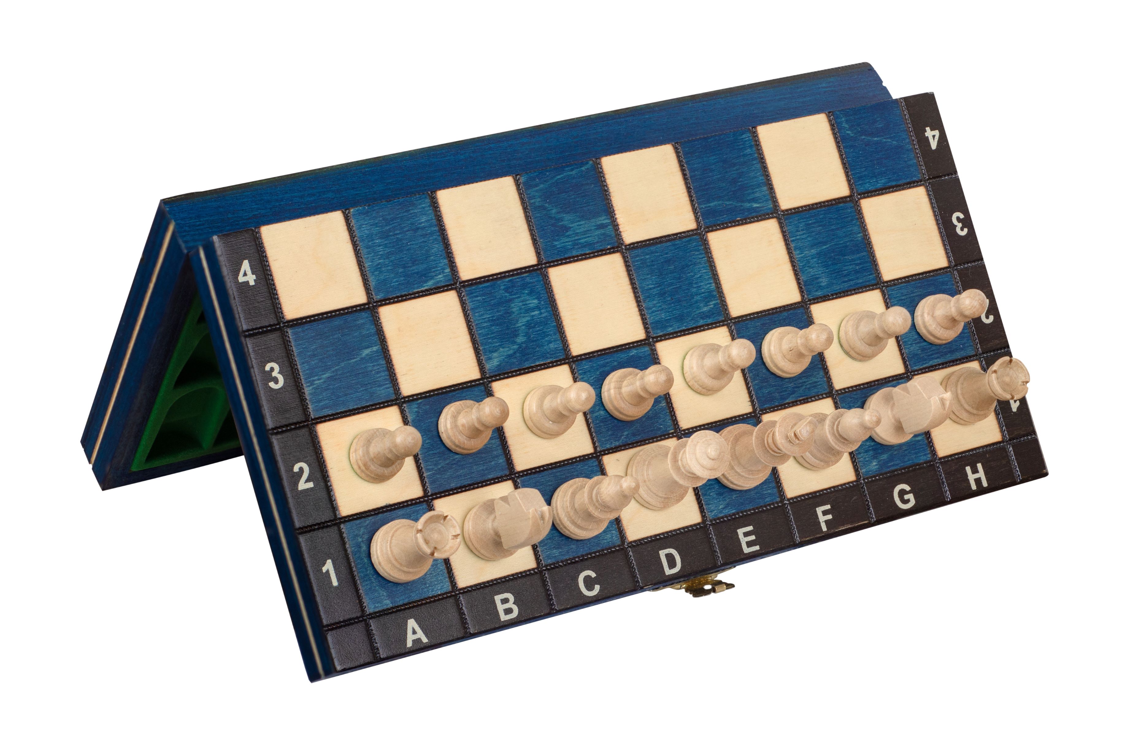 Blue Wooden Magnetic šachmatų rinkinys (27 cm)