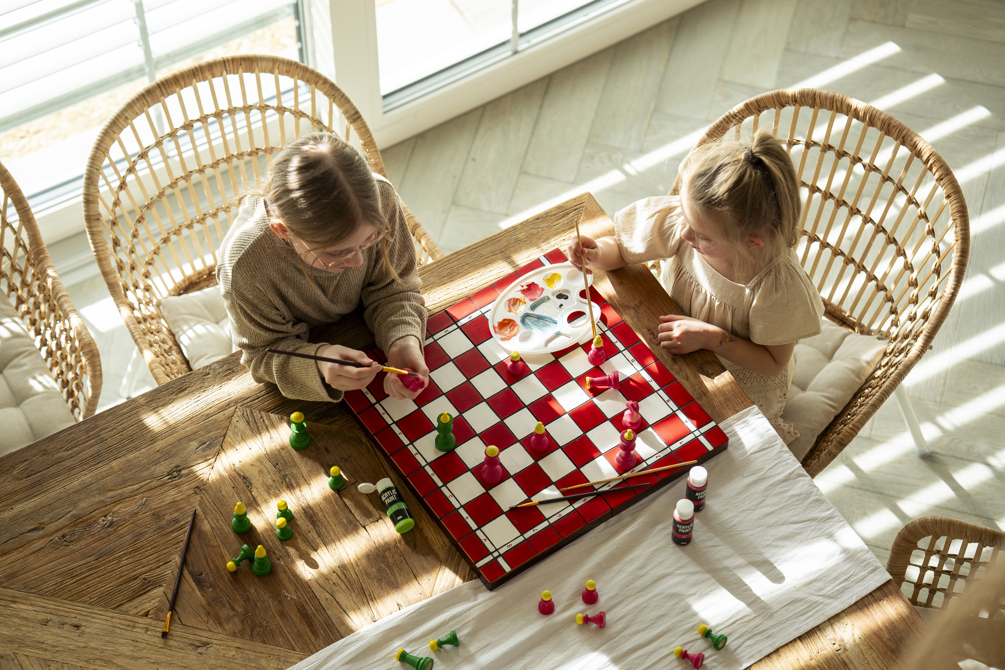 Chess case for self-painting and assembling - DIY art chess