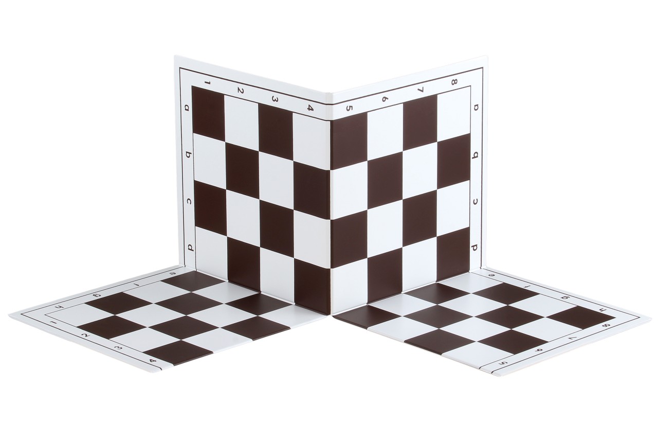 Plastic double sulankstomas šachmatų lenta no. 4+, white and brown