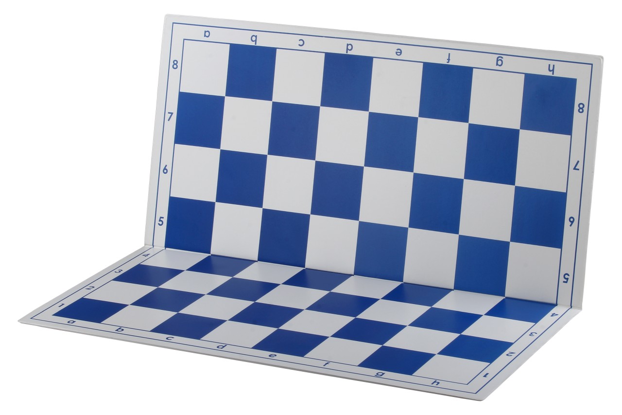 Plastic šachmatų lenta, sulankstomas, white/blue