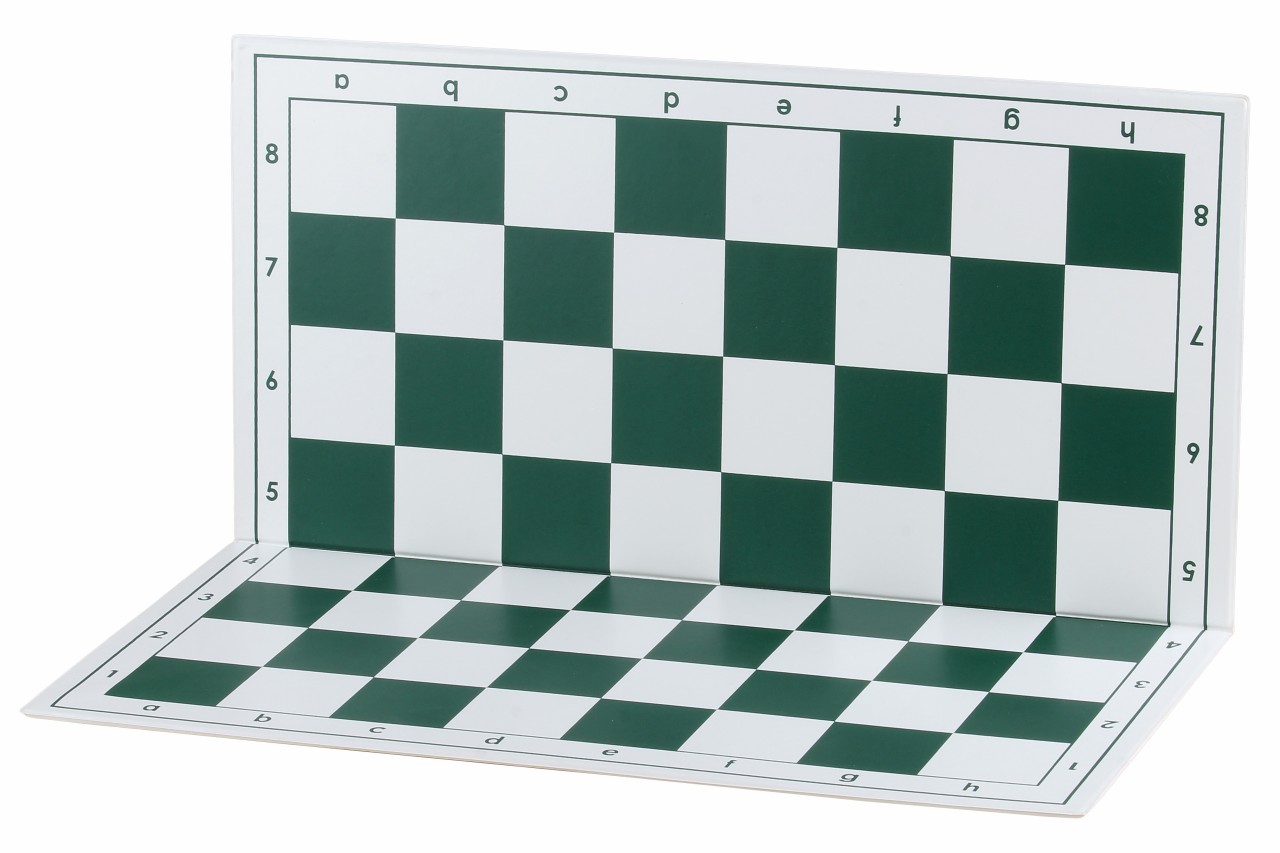 Plastic šachmatų lenta, sulankstomas, white/green, 58 mm square