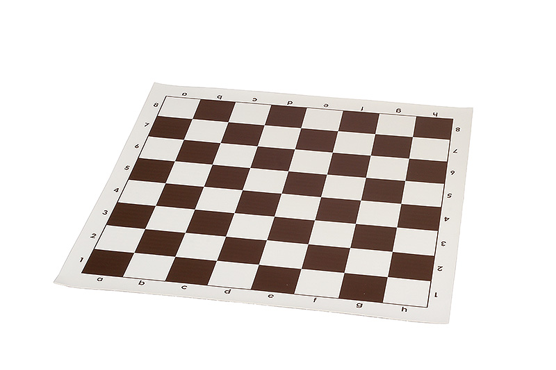 Rollable vinyl šachmatų lenta No. 4, white and brown