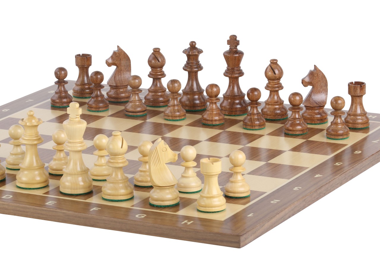 Tournament šachmatų rinkinys No. 5 - 50mm board + German Knight 3.5" pieces