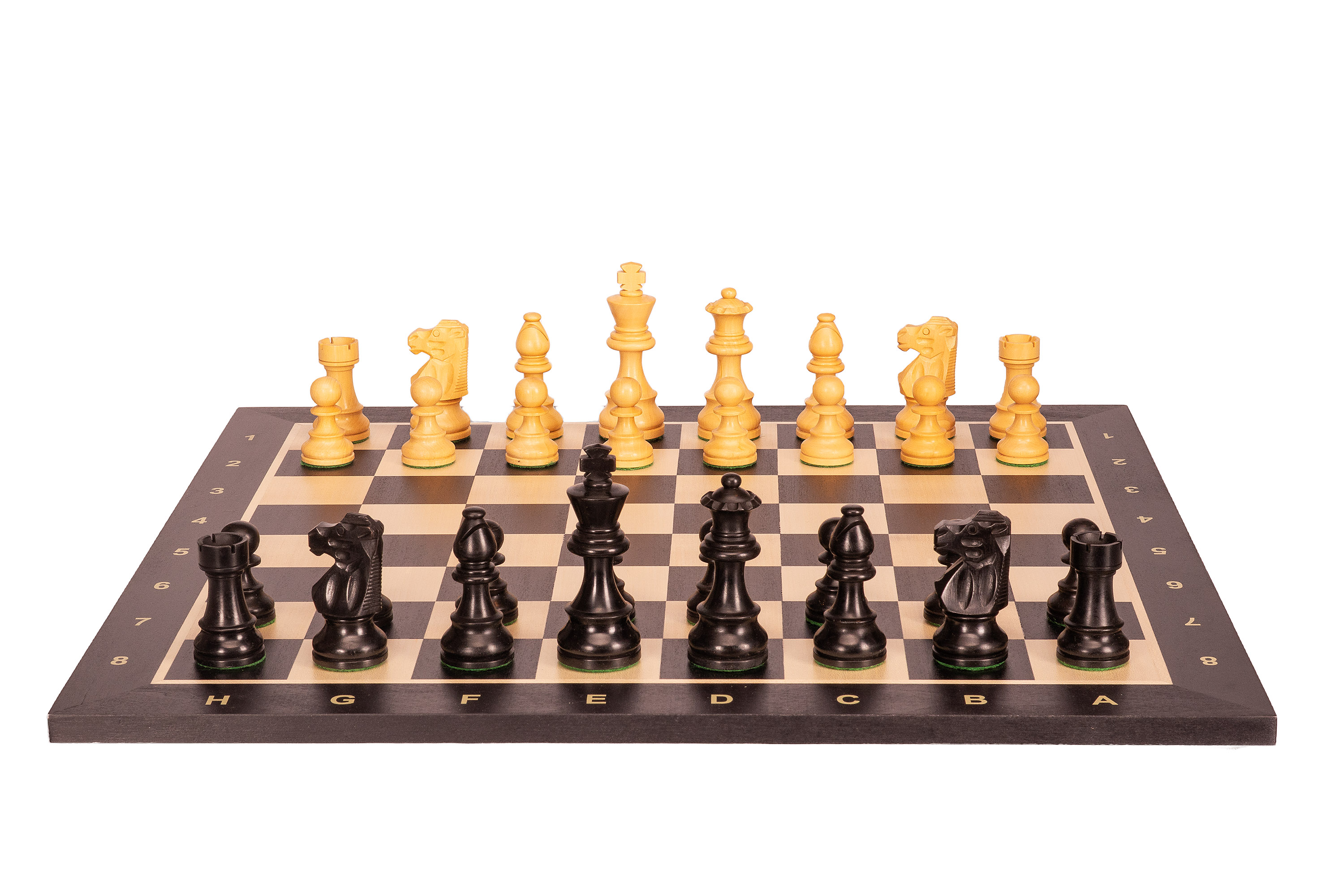 No6 Black šachmatų lenta+ 3.75" French Ebonised pieces